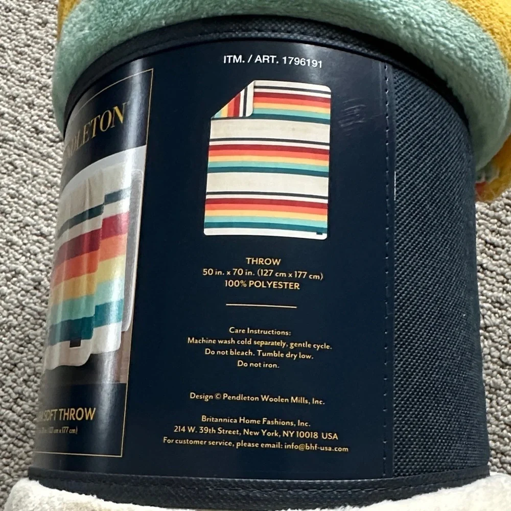 Pendleton Mount Foraker Striped Multicolor Ultra Soft Throw - Picture 2 of 3